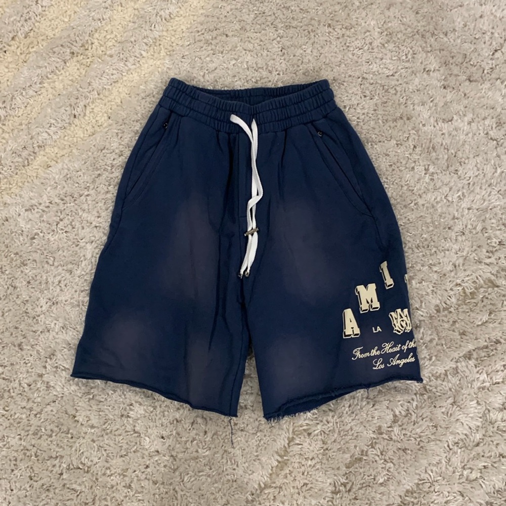 Amiri Blue Bleach Washed Flared Shorts MA Art District CA LA Men’s Size Large